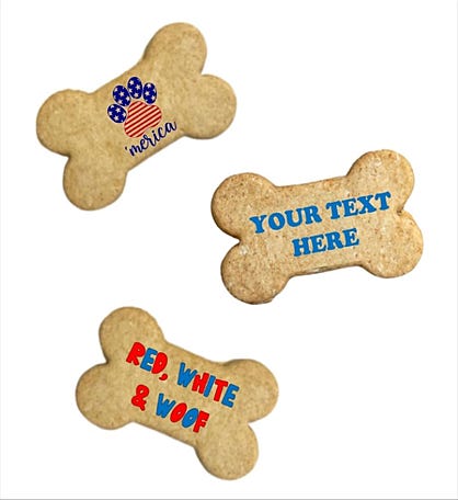 Personalized Red, White and Woof Dog Treats